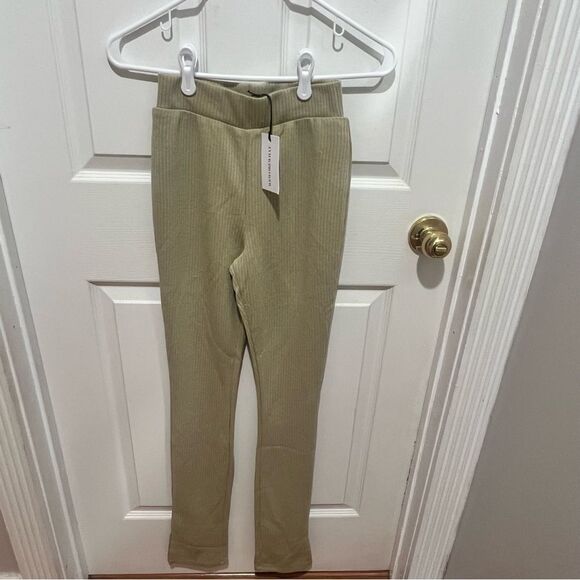 NWT WeWoreWhat Ribbed Flare Pant‎ in Oat size xxs women's - Picture 2 of 8